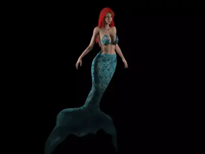The Mermaid Low-poly 3D model