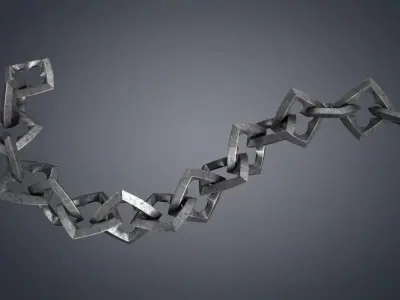 chain metal Chains group of chain links 3D model