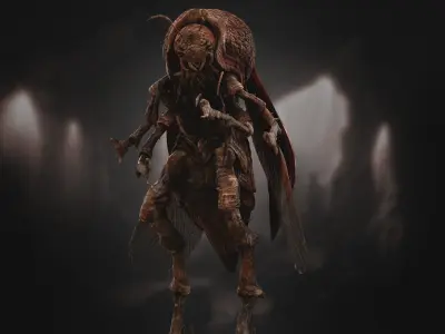 Insectoid Creature Low-poly 3D model