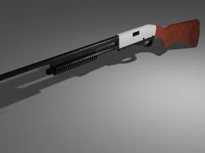 FPS Shotgun Low poly Game ready 3D model Free low-poly 3D model