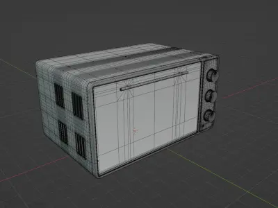 Microwave with 3 modes Low-poly 3D model