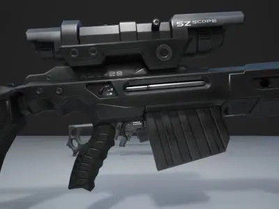 KSR-29 sniper rifle Free low-poly 3D model