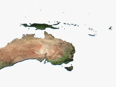 Australia and Oceania 3D model