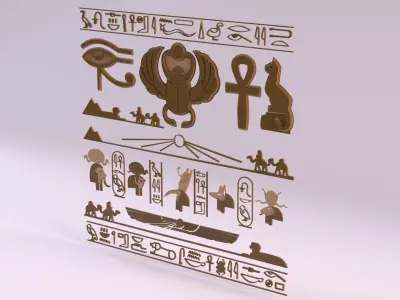 Egyptian Symbols - 039 Low-poly 3D model