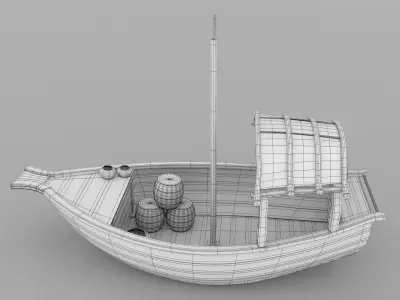 ship cartoon Low-poly 3D model