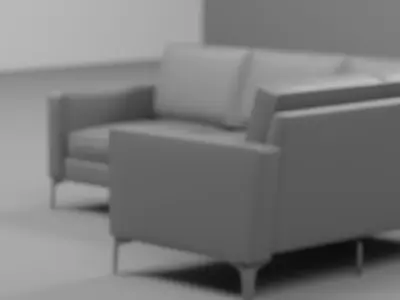 Modern L-Shaped Velvet Sectional Sofa - Sample File 3D model