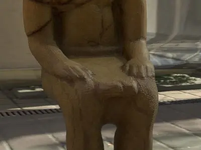 Pharaoh ancient egyptian statue Low-poly 3D model