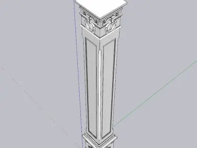 indian jodhpuri stone piller column Low-poly 3D model