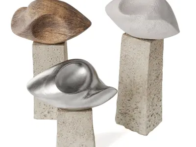 Oval abstract figure Low-poly 3D model