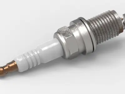 Automobile spark plug - detailed 3D model