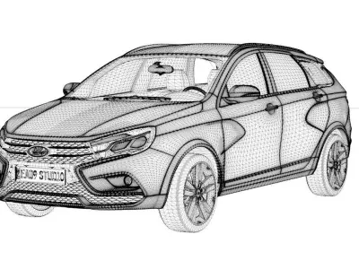 2023 LADA Vesta SW Cross 3D model