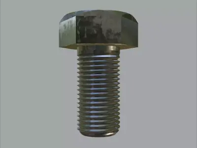 Steel stained Hex Bolt M5 High-Precision with 4K PBR Textures 3D model