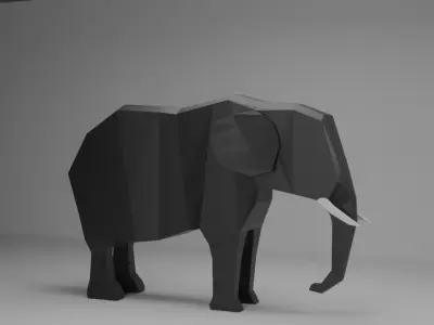 Low Poly Elephant Free low-poly 3D model