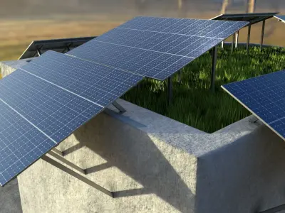 Solarmodule Version 4 - 15000mm Low-poly 3D model