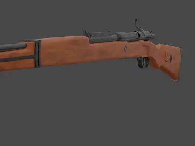 Kar98 wooden rifle Free low-poly 3D model