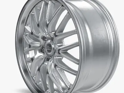 Voxx Masi Wheel Feather Forged Silver With Machined Lip Mustang 3D model