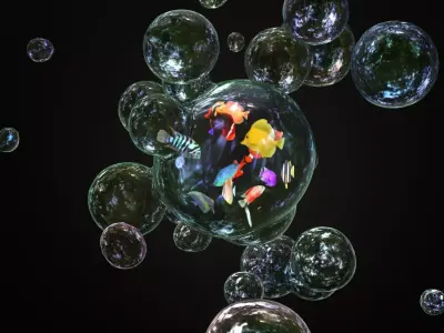 Fishes in bubble 3D model