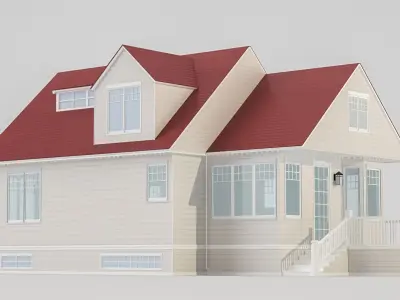 Family House 02 3D model purchase