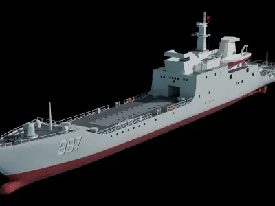 3D 072a large landing ship PLA Navy model 3D model