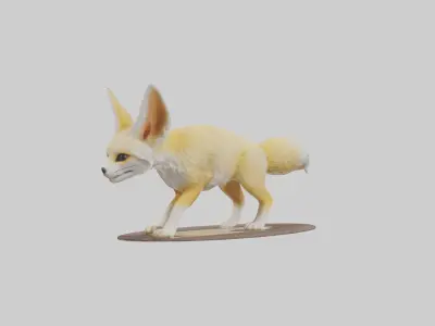 Fennec Fox digging model 3D model