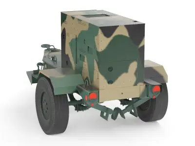 60 KW Diesel Generator With trailer 3D model