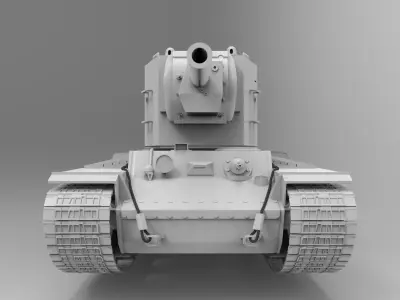 KV-2 tank USSR 3D model
