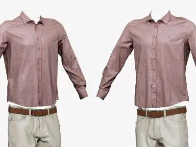 001284 mans pink top and white pants Low-poly 3D model