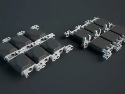 T156 Tracks M1 Abrams Tank Low-poly 3D model