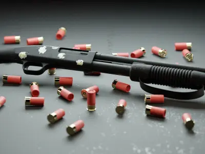 Shotgun Mossberg 590 Low-poly 3D model