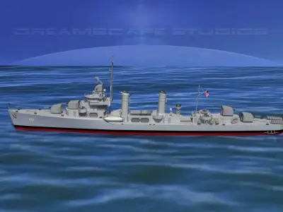 Gleaves Class Destroyer USS Forrest DD461 3D model