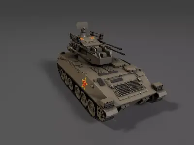 PGZ95 Self-Propelled Anti-Aircraft System - Game Ready low poly Low-poly 3D model