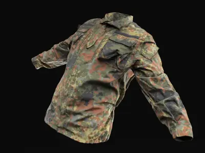 Military jacket of Bundeswehr Uniform 19 Low-poly 3D model