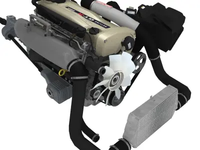 Nissan RB26DETT N1 Spec Nur engine Low-poly 3D model