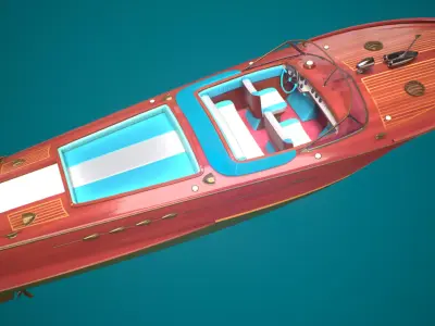 Riva Aquarama Runabout PBR Low-poly 3D model