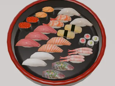 Sushi Model Asset  Average Rank Low-poly 3D model