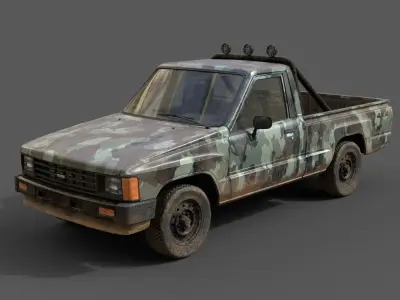 Toyota Hilux 1983-8 Camouflage Pack Low-poly 3D model
