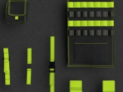 Techwear elements for 3D character model 3D model