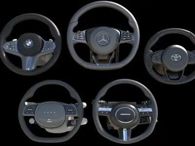 6 Highly detailed CAR Sedan Interior Bundle-unreal-vray-redshift 3D model