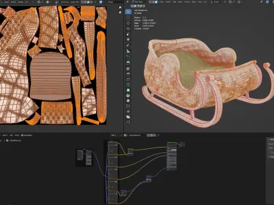 3D Stylized Snowy Santa Sleigh Vehicle Low Poly Car Aircraft Low-poly 3D model