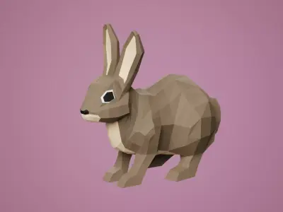 Stylized Rabbit Low-poly 3D model