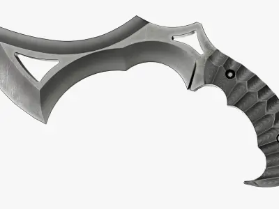 Tactical kukri knife Low-poly 3D model
