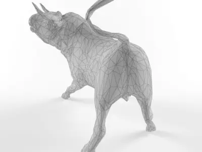 Low Poly Bull Taurus Animal Lowpoly 2 Low-poly 3D model