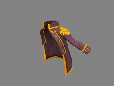 Cartoon pirate captain coat Low-poly 3D model