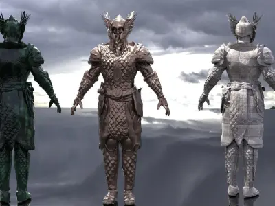 Viking Warrior Statue model 3D 3D model