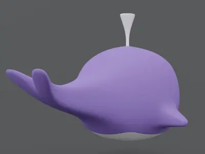 Cartoon Whale Toy 3D model