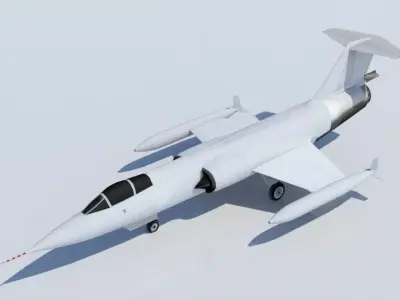 Lockheed F104 Starfighter Low Poly Static  Low-poly 3D model