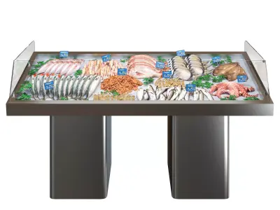 Seafood display Low-poly 3D model