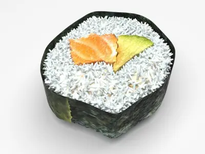 Sliced Sushi Roll 3D model