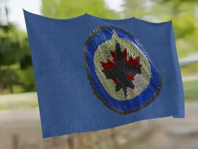 Winnipeg Jets waving flag Free 3D model
