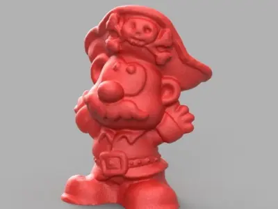 Pirate toy with hat 3D print model